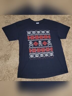 Gildan Black Tee with Blue Logo Tag